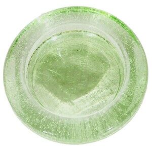 Indiana Glass Candle Holder Votive Pillar Green Bubble Vtg Home Decor Funky